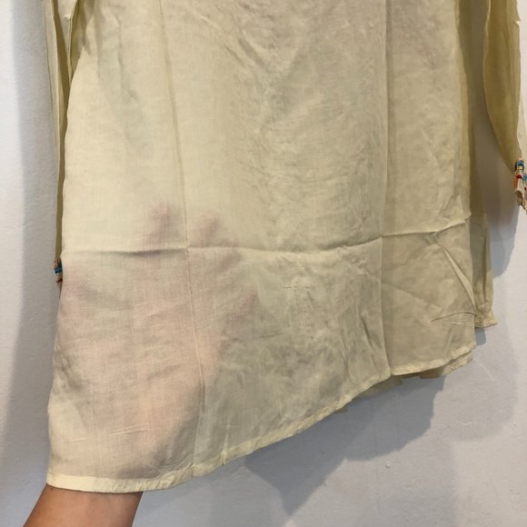 Scully Floral Embroidered Ivory Button Tunic Top - Picture 10 of 13